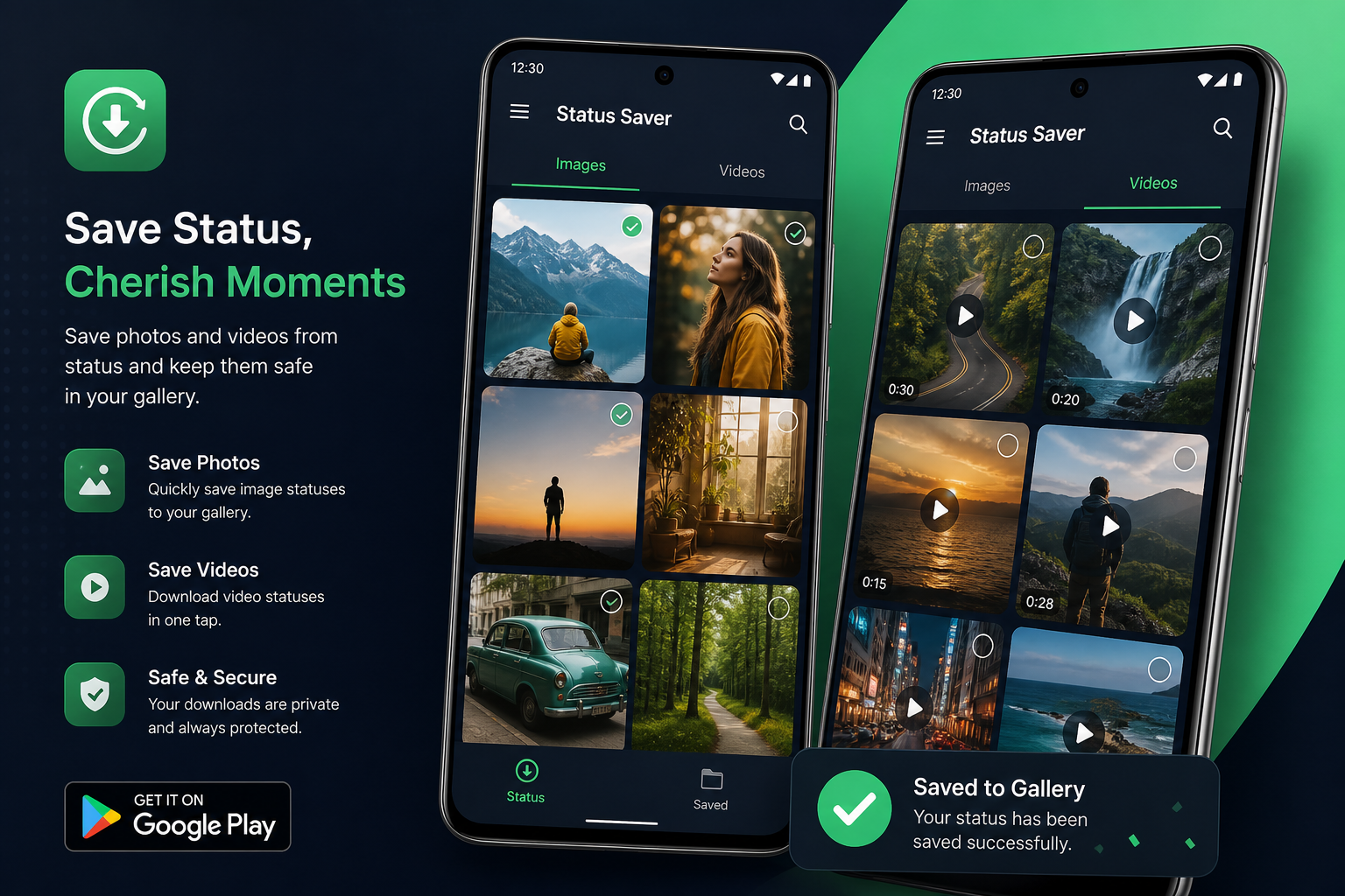 Status Saver app for saving WhatsApp status images and videos